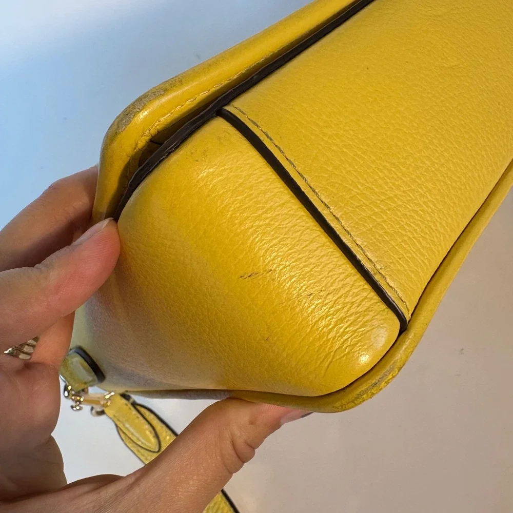 Coach Lonnie Crossbody Bag‎ In Signature Jacquard Gold/Retro Yellow C8307